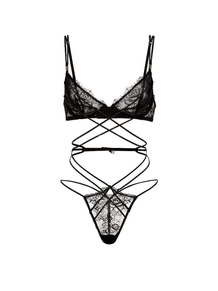 Body s ramínky Rose Lace Shine. Produkt je černý a pochází z kolekce Very Sexy.