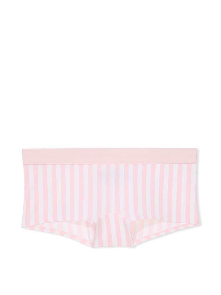 Bavlněné kalhotky s logem v pase Boyshort. Výrobek má pruhovaný vzor a pochází z kolekce Cotton.