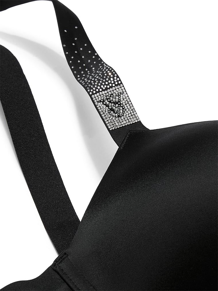 Push-up podprsenka zvětšující se o 2 velikosti Bombshell Scattered Shine Strap. Produkt je černý a pochází z kolekce Very Sexy.