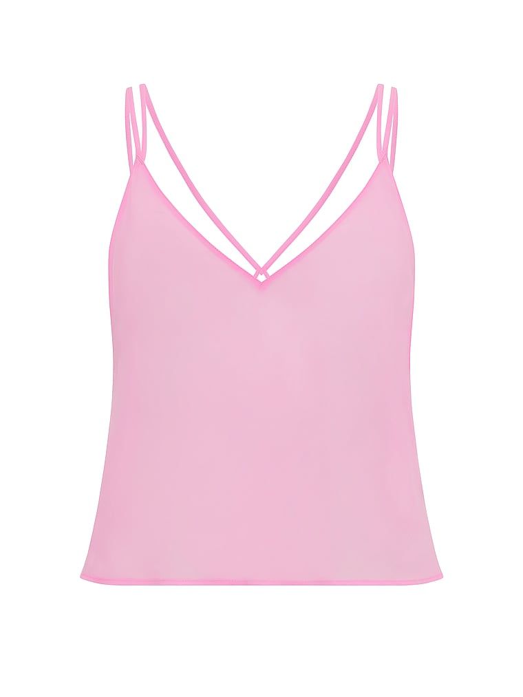 Šifonový vrch na spaní. Produkt je růžové barvy a pochází z kolekce Victoria's Secret.