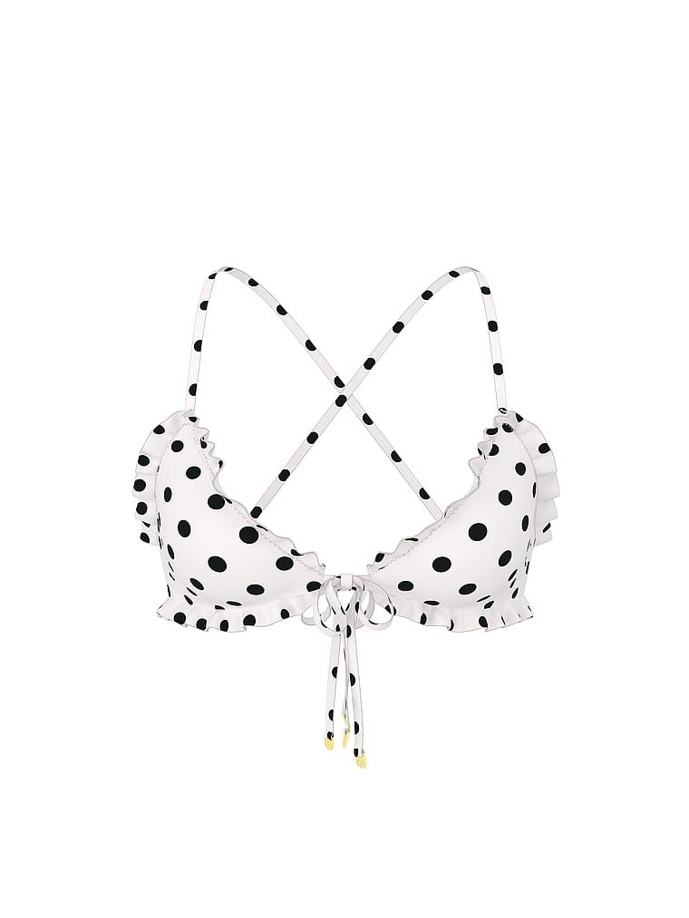 Tease Ruffle bikini top. Produkt je vzorovaný a pochází z kolekce Victoria's Secret Swim.
