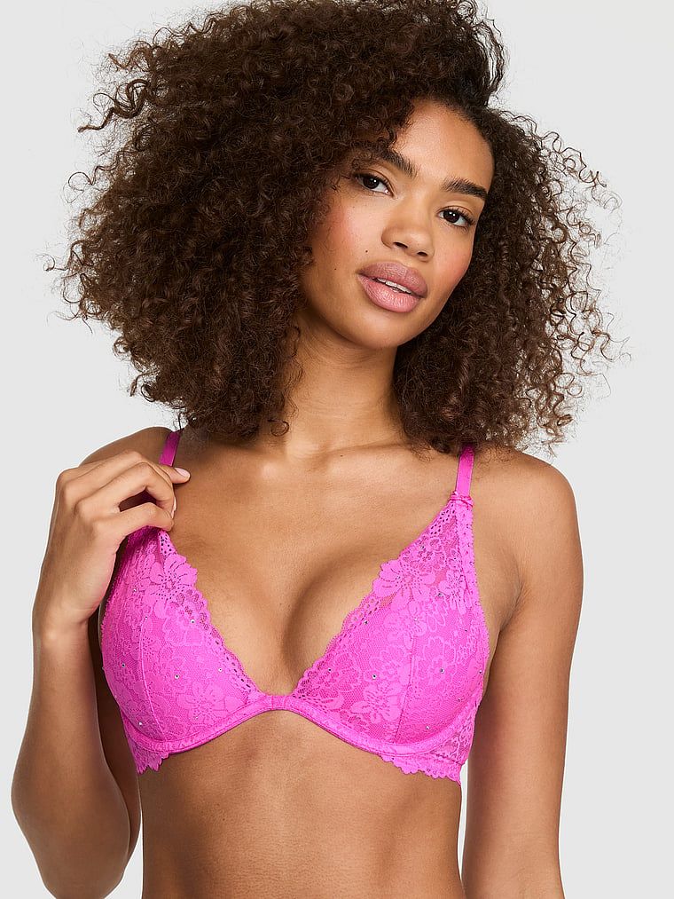 Lehce vyztužená plunge podprsenka PINK Wink