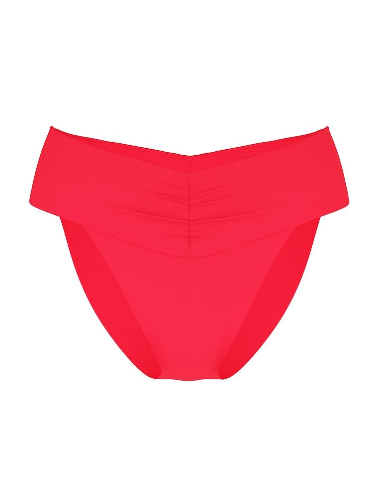 Spodní díl bikin s vysokým pasem Essential Cinched. Produkt je růžový a pochází z kolekce Victoria's Secret Swim.