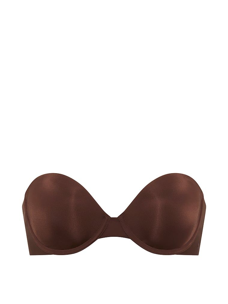 Podprsenka bez ramínek, mírně vycpávaná. Produkt je hnědé barvy a pochází z kolekce Invisible by Victoria's Secret.