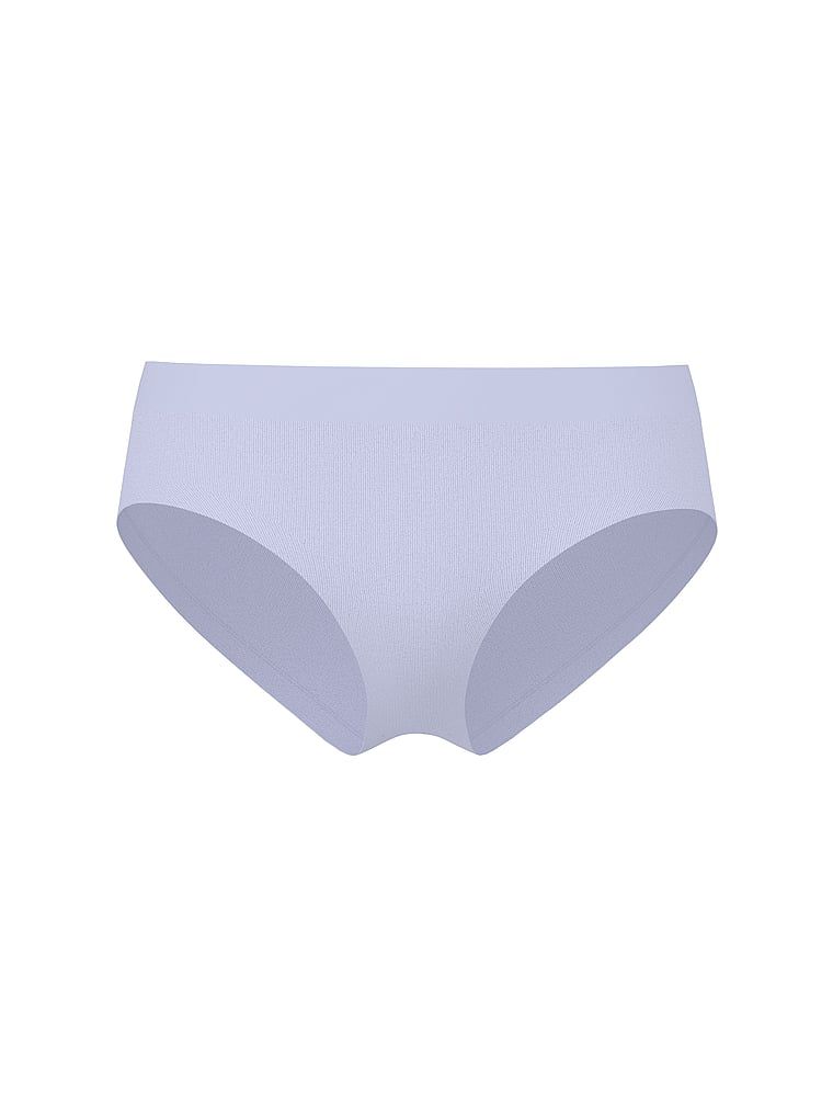 Bezešvé průsvitné žebrové kalhotky typu hiphugger. Produkt je fialové barvy a pochází z kolekce Seamless.
