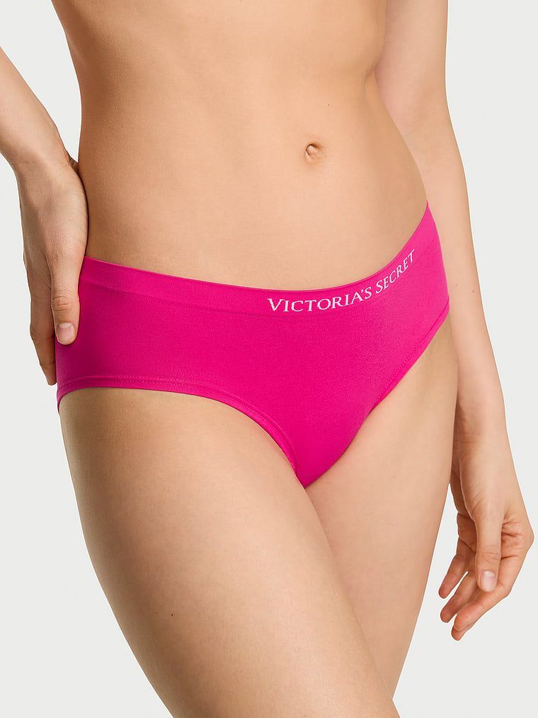 Bezešvové kalhotky bez švu hiphugger. Produkt je růžové barvy a pochází z kolekce Seamless.