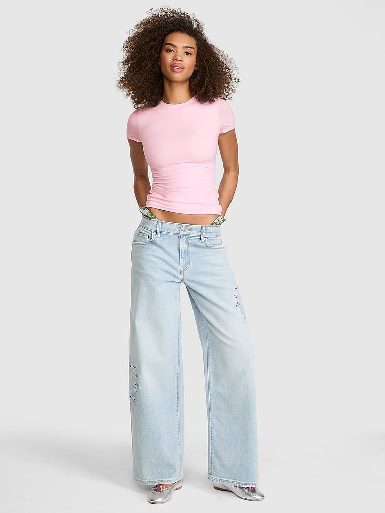 Tričko s krátkým rukávem PINK Base Stretch