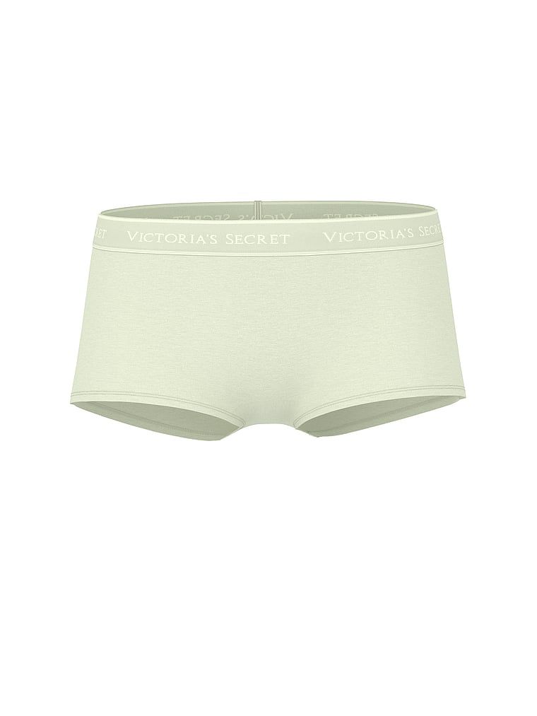 Bavlněné šortky s logem v pase Boyshort. Produkt má zelenou barvu a pochází z kolekce Cotton.