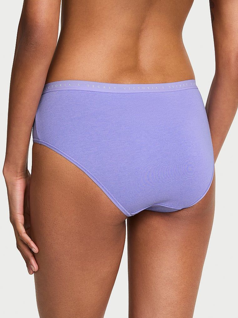 Bavlněné kalhotky hiphugger. Produkt je modré barvy a pochází z kolekce Victoria's Secret.