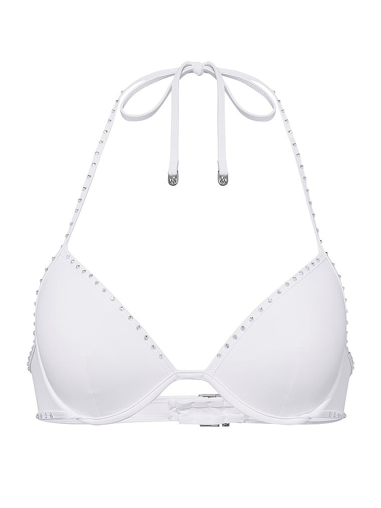 Push-up bikini top pro nevěstu Svatební bling. Produkt je bílé barvy a pochází z kolekce Victoria's Secret Swim.
