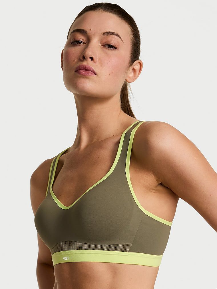 Sportovní podprsenka s ramínky na zádech VSX Incredible Max Strappy-Back. Produkt je zelený a pochází z kolekce VSX.