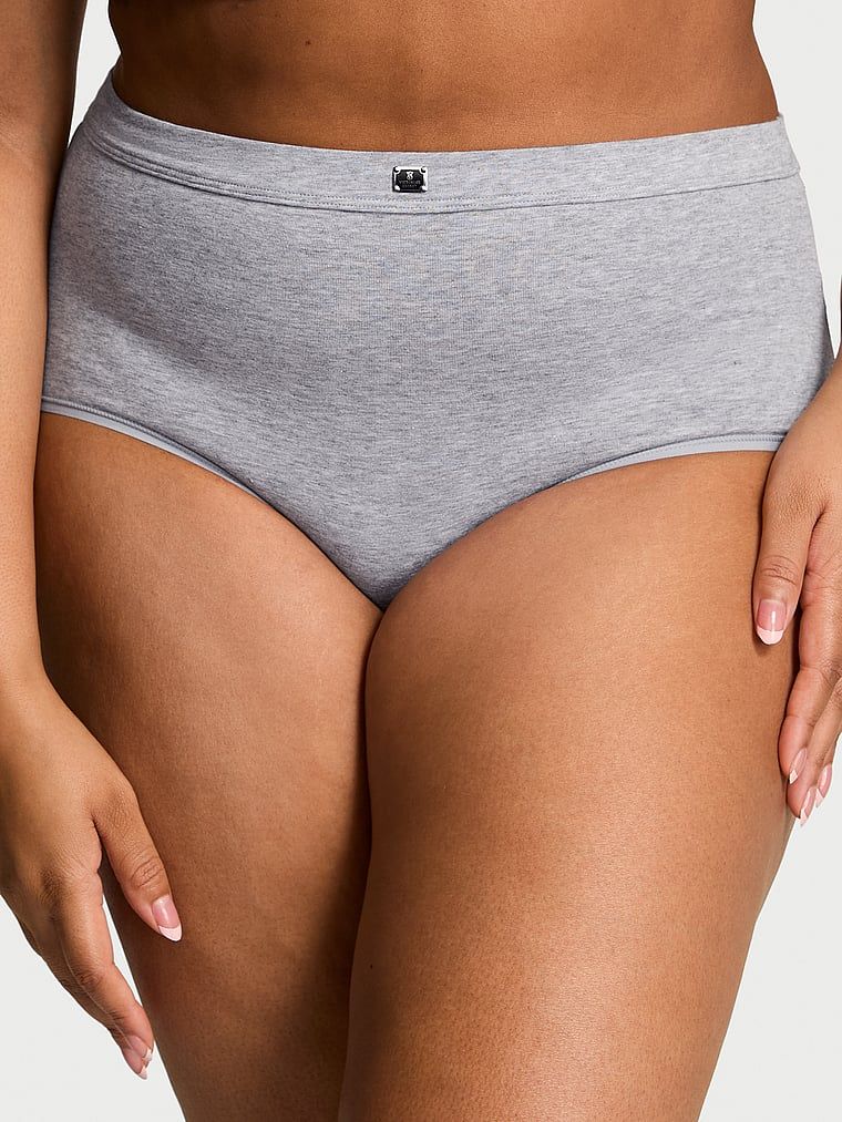 Bavlněné kalhotky s logem značky s vysokým pasem Hardware. Výrobek je šedý a pochází z kolekce Cotton.