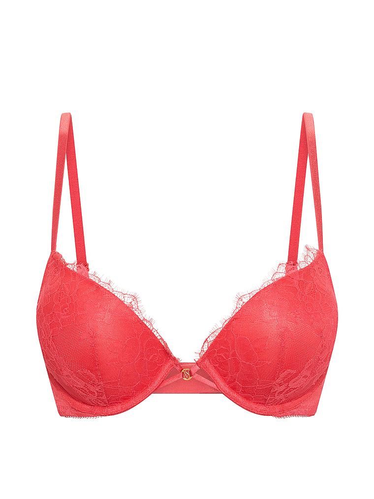 Push-up zvětšující podprsenka 2 velikosti Bombshell Rose Lace. Produkt je růžové barvy a pochází z kolekce Very Sexy.