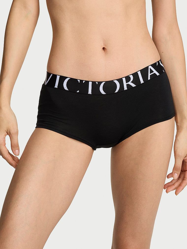 Logo Boyshorts s explodovaným Cotton. Produkt je černý a pochází z kolekce Cotton.
