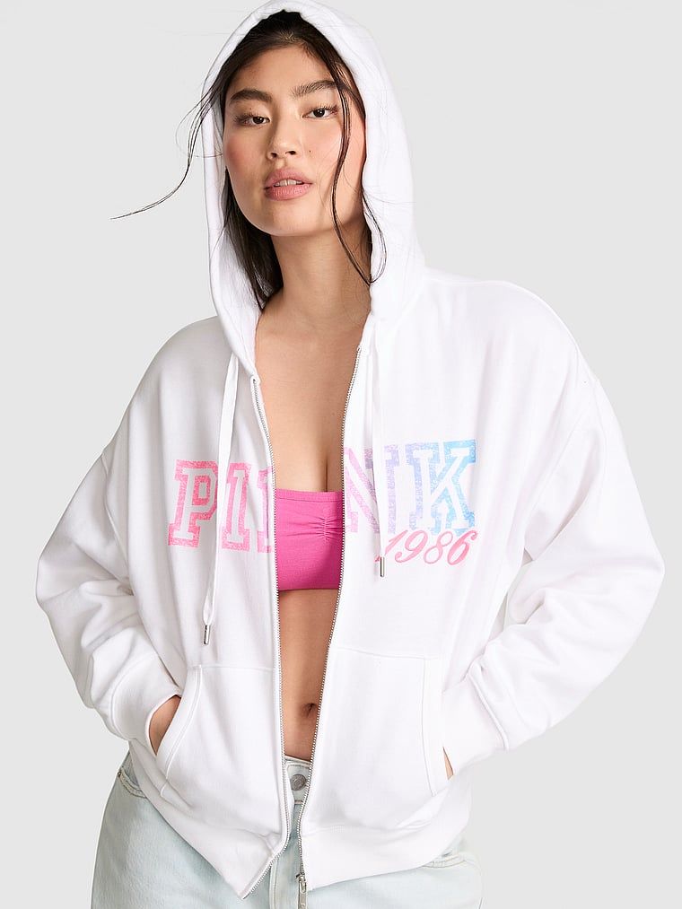 Mikina s kapucí Campus Fleece na zip po celé délce