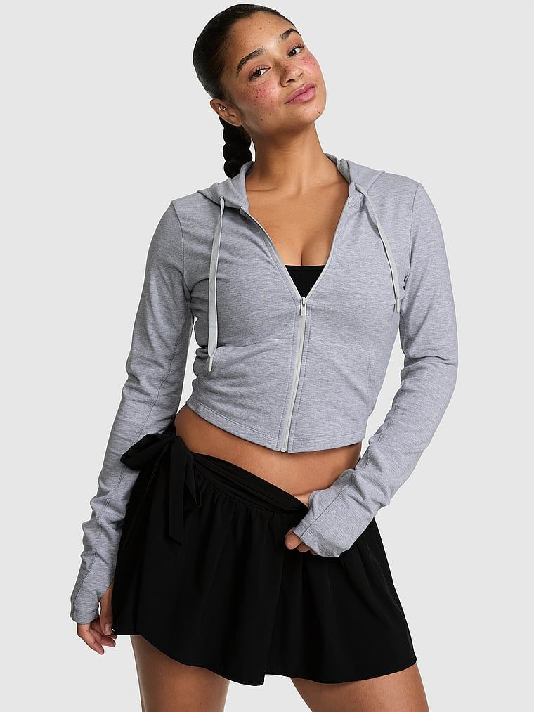 PINK Mikina All-Day Cotton s kapucí a zipem