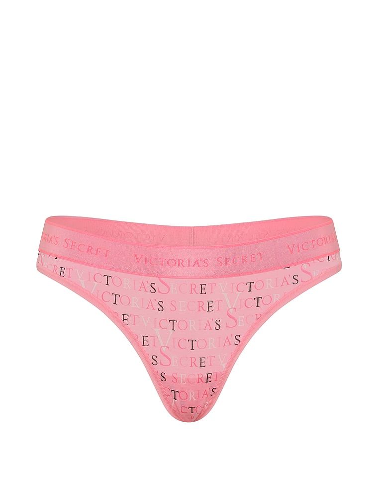 Bavlněné tanga s logem v pase. Produkt má vzorovanou barvu a pochází z kolekce Cotton.