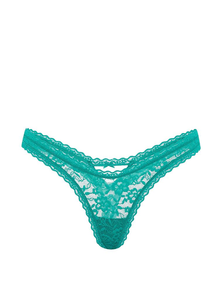 Krajkové tanga Keyhole Ultra-Mini Scoop. Produkt je modré barvy a pochází z kolekce Lacie.