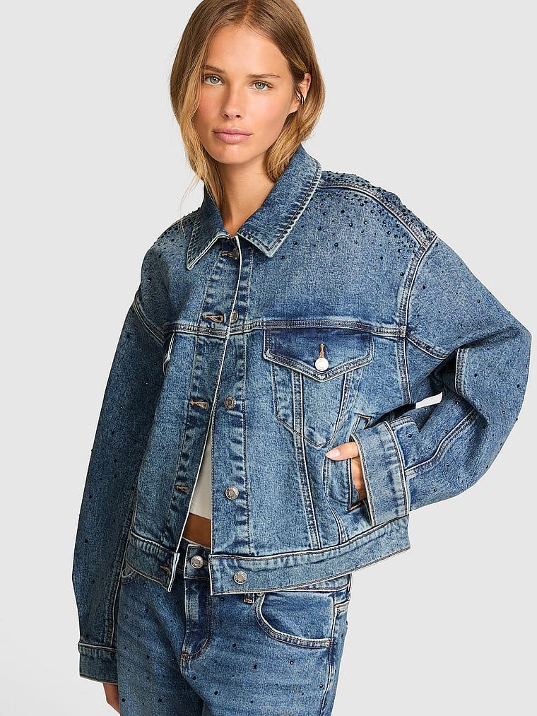 Džínová bunda boyfriend (trucker) Denim by PINK