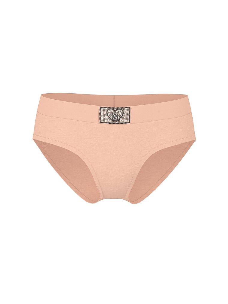 Bavlněné kalhotky s lesklým logem Hiphugger s nášivkou Heart Shine. Produkt je růžové barvy a pochází z kolekce Cotton.