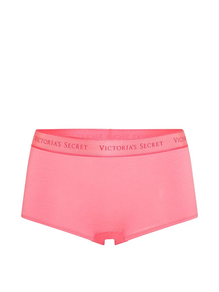 Bavlněné kraťasy s logem v pase Boyshort. Produkt je růžové barvy a pochází z kolekce Cotton.