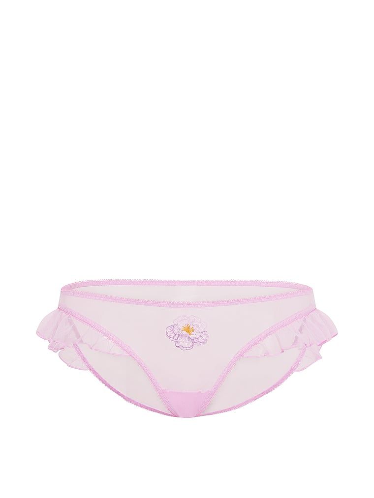 Akvarelový motiv Flitter Bikini vyšívané kalhotky. Produkt je fialové barvy a pochází z kolekce Dream Angels.