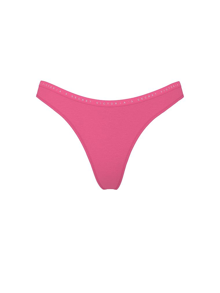 Bavlněná tanga s vysokými nohavicemi. Produkt má růžovou barvu a pochází z kolekce Victoria's Secret.