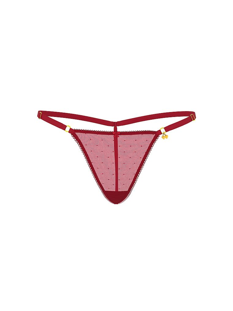 Tanga s nastavitelnými popruhy Tease Cherry Hardware. Produkt je červené barvy a pochází z kolekce Very Sexy.