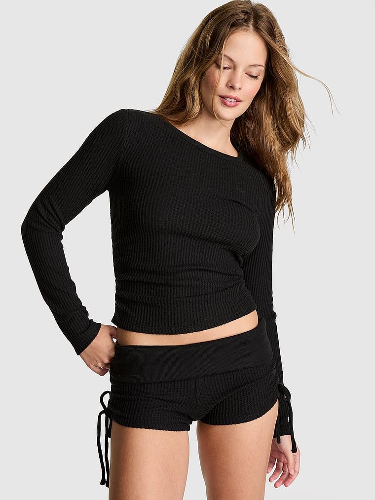 Šortky Wa?e Knit Foldover