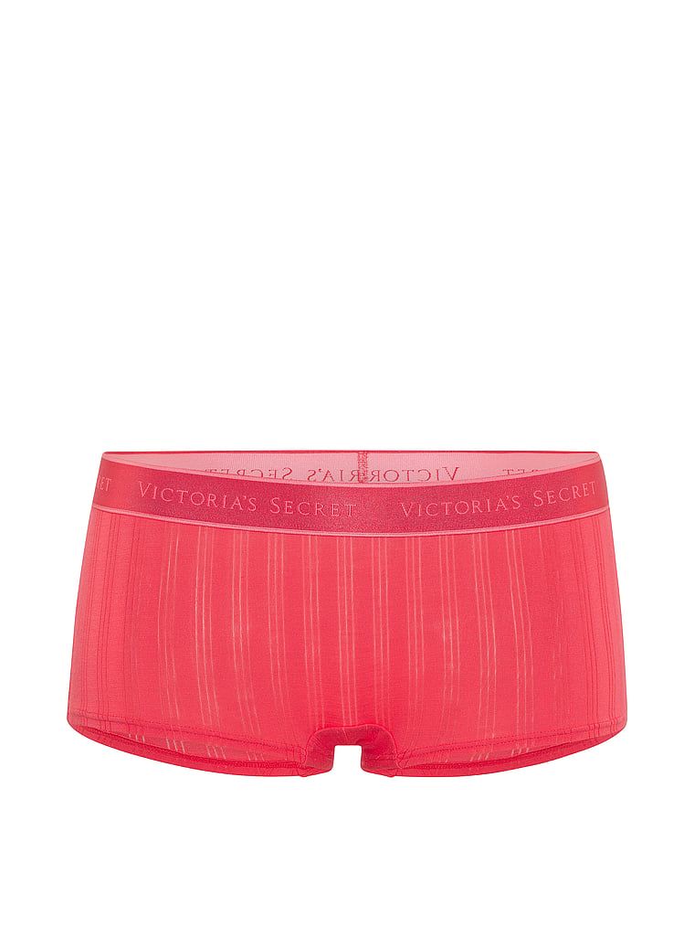 Kraťasy vyrobené z Ultra-Fine Logo Boyshort modal. Produkt je červené barvy a pochází z kolekce Cotton.