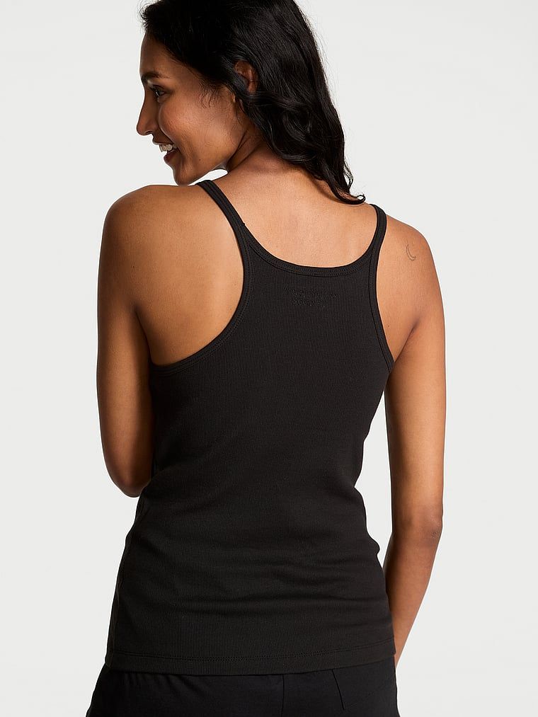 Mix & Match bavlněné noční top. Produkt je černý a pochází z kolekce Victoria's Secret.