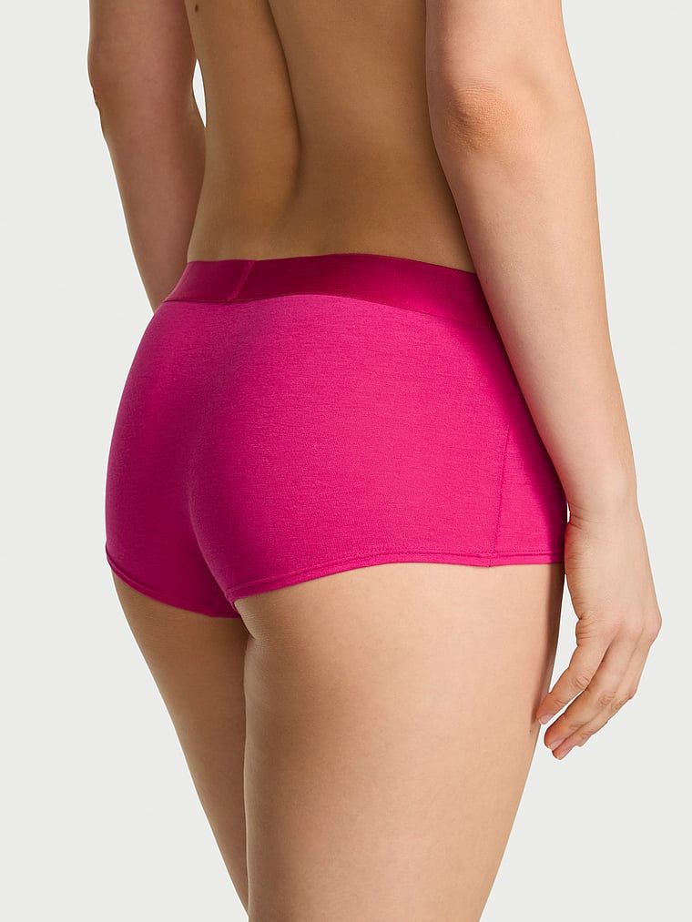 Bavlněné šortky s lesklým logem Boyshort Heart Shine Patch. Produkt je růžové barvy a pochází z kolekce Cotton.