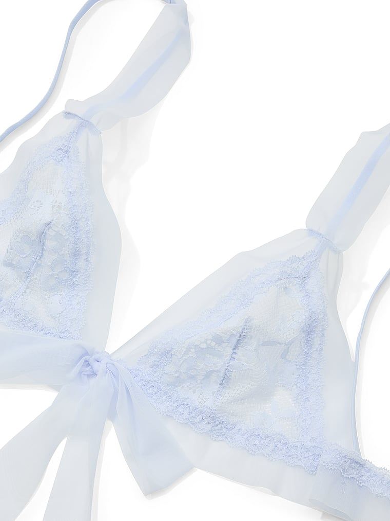 Bralette podprsenka z krajky a síťoviny Lace Mesh. Produkt je modré barvy a pochází z kolekce Dream Angels.