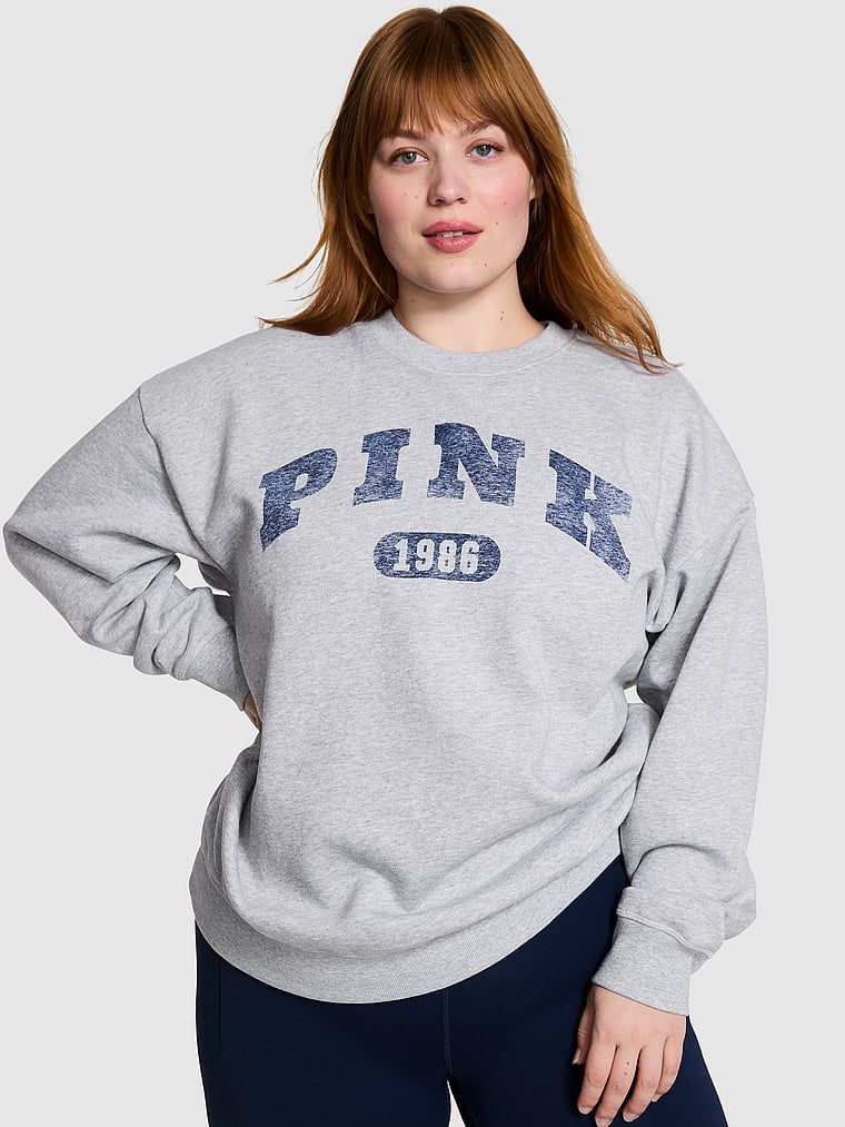 Oversized fleecová mikina Ivy s kulatým výstřihem