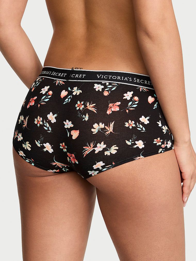 Bavlněné kraťasy s logem v pase Boyshort. Produkt má květinový vzor a pochází z kolekce Cotton.