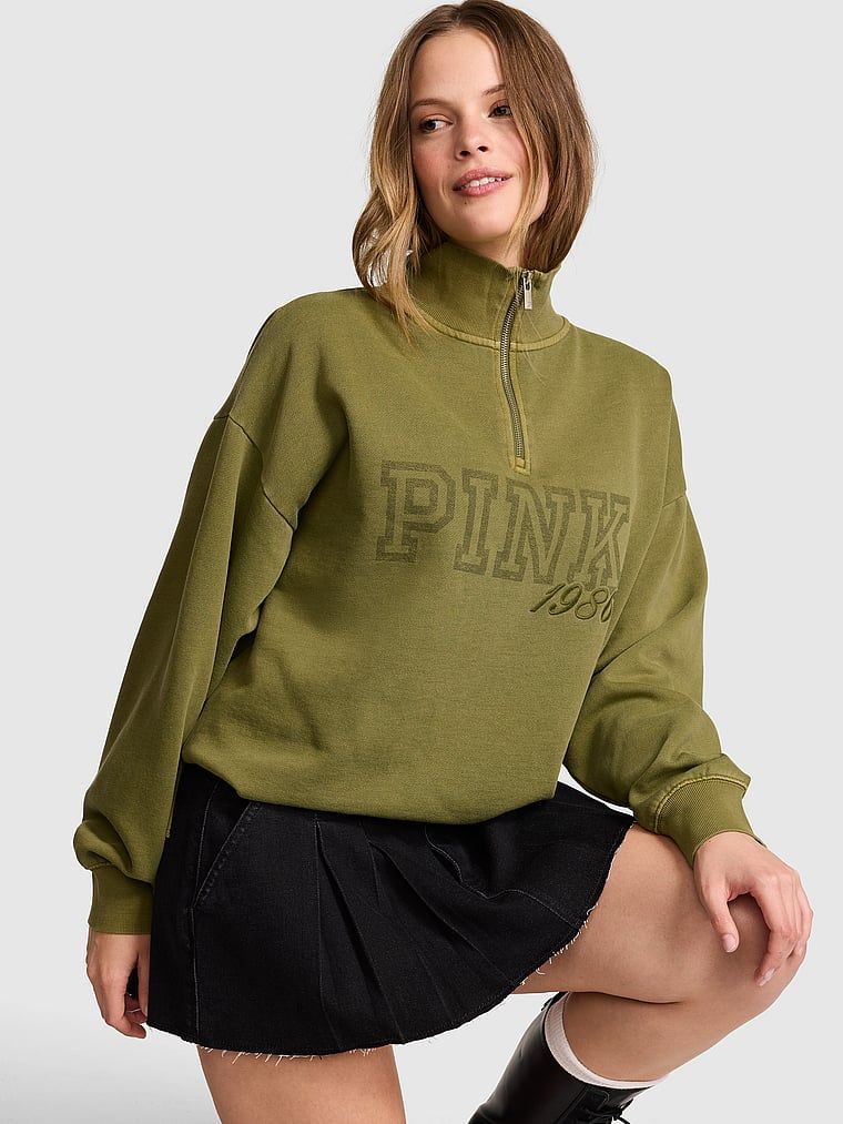 Mikina Campus Fleece rovný střih zip 1/4