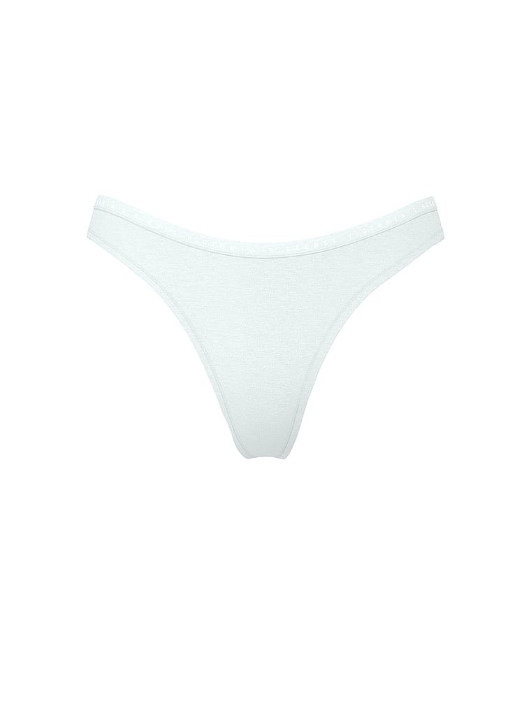 Bavlněné tanga s vysokými nohavičkami. Produkt je modré barvy a pochází z kolekce Victoria's Secret.