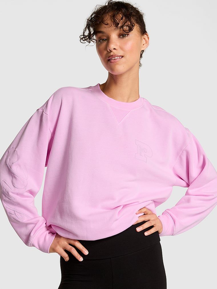 Oversized fleecová mikina Ivy s kulatým výstřihem