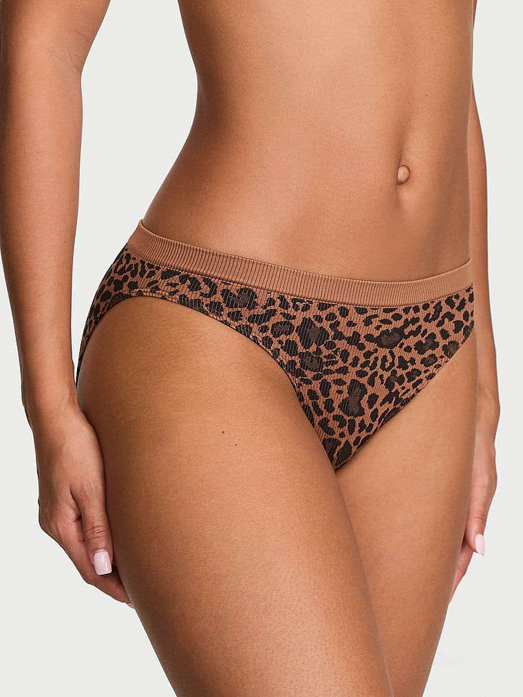 Seamless Bezešvé bikiny s leopardím žebrovaným vzorem