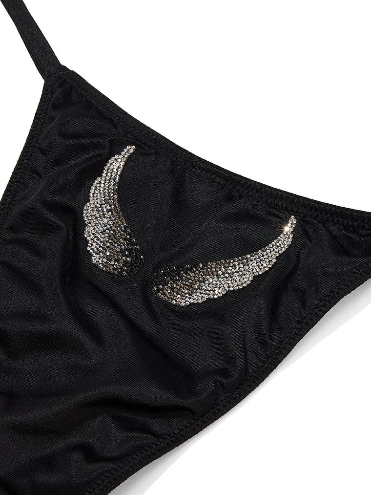 Brazilské kalhotky s křídly Angel Shine. Produkt je černý a pochází z kolekce Very Sexy.