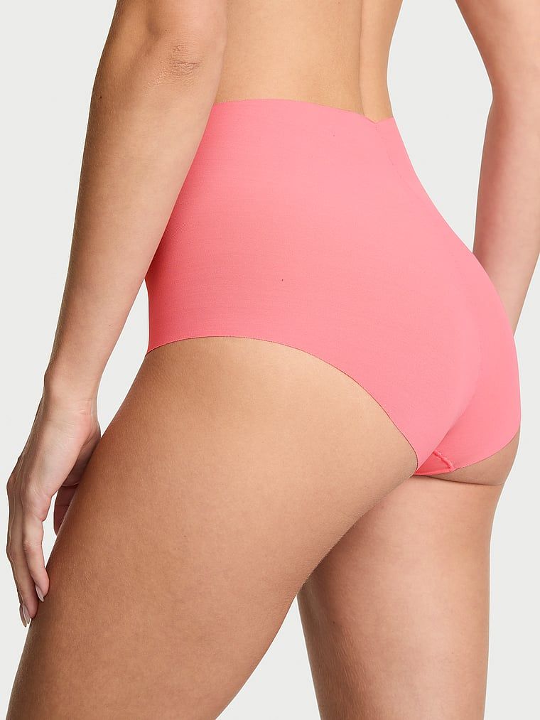 Kostky s vysokým pasem bez viditelnosti z síťovaného materiálu. Produkt je růžové barvy a pochází z kolekce No-Show.
