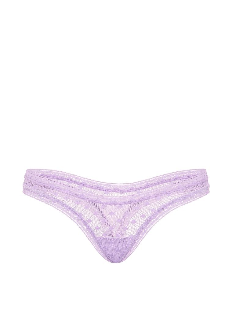 Dot Geo Ultra-Mini Scoop krajkové tanga. Produkt je fialové barvy a pochází z kolekce Lacie.