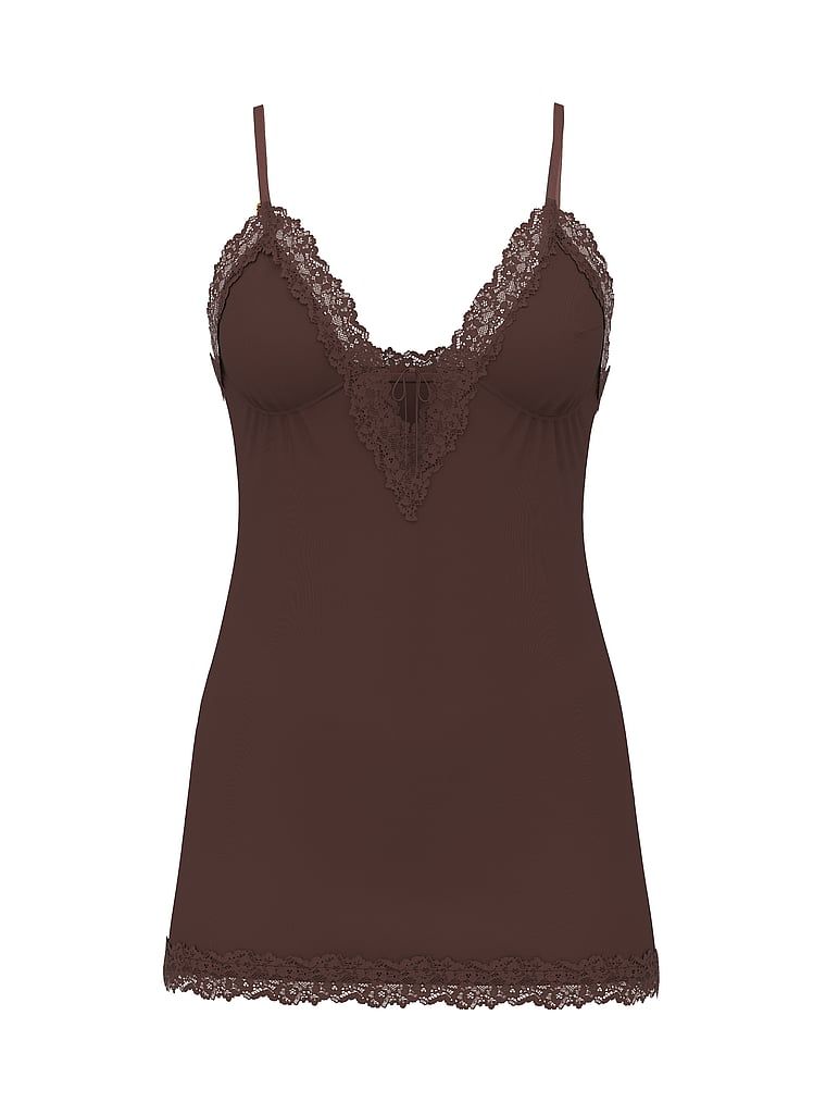 Noční košile vyrobená ze SoSoft modalu. Produkt je hnědé barvy a pochází z kolekce Victoria's Secret.