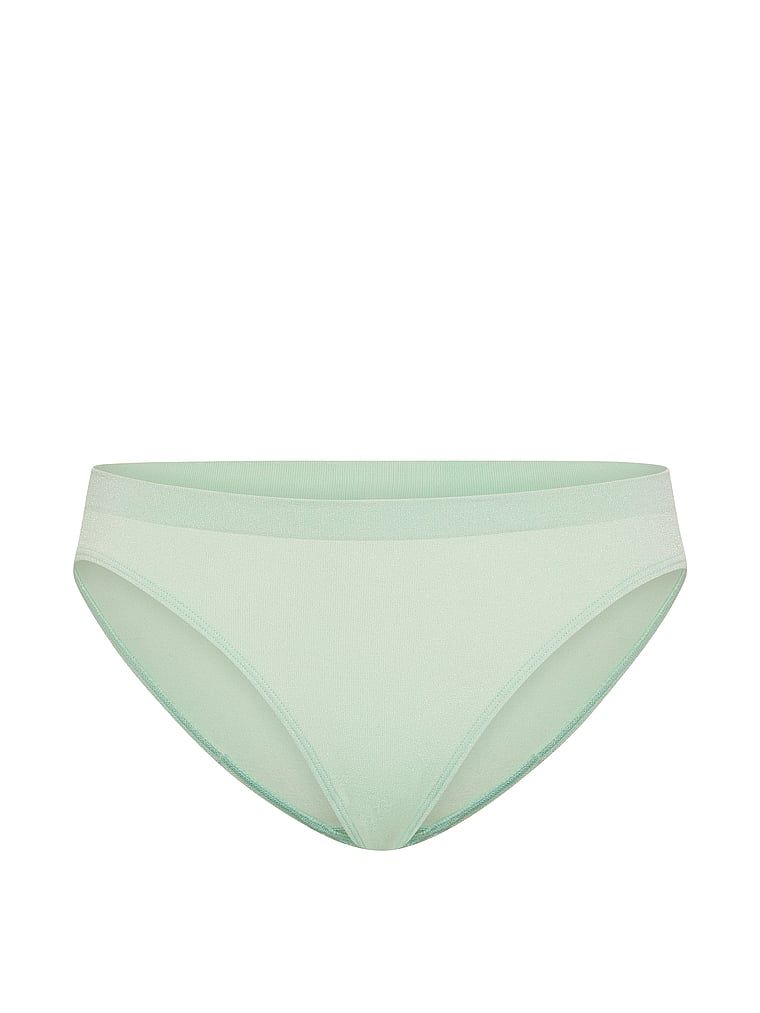 Lesklé třpytivé bikinové kalhotky. Produkt je zelené barvy a pochází z kolekce Seamless.