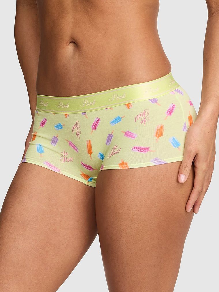 Kalhotky boyshort s logem Logo Cotton