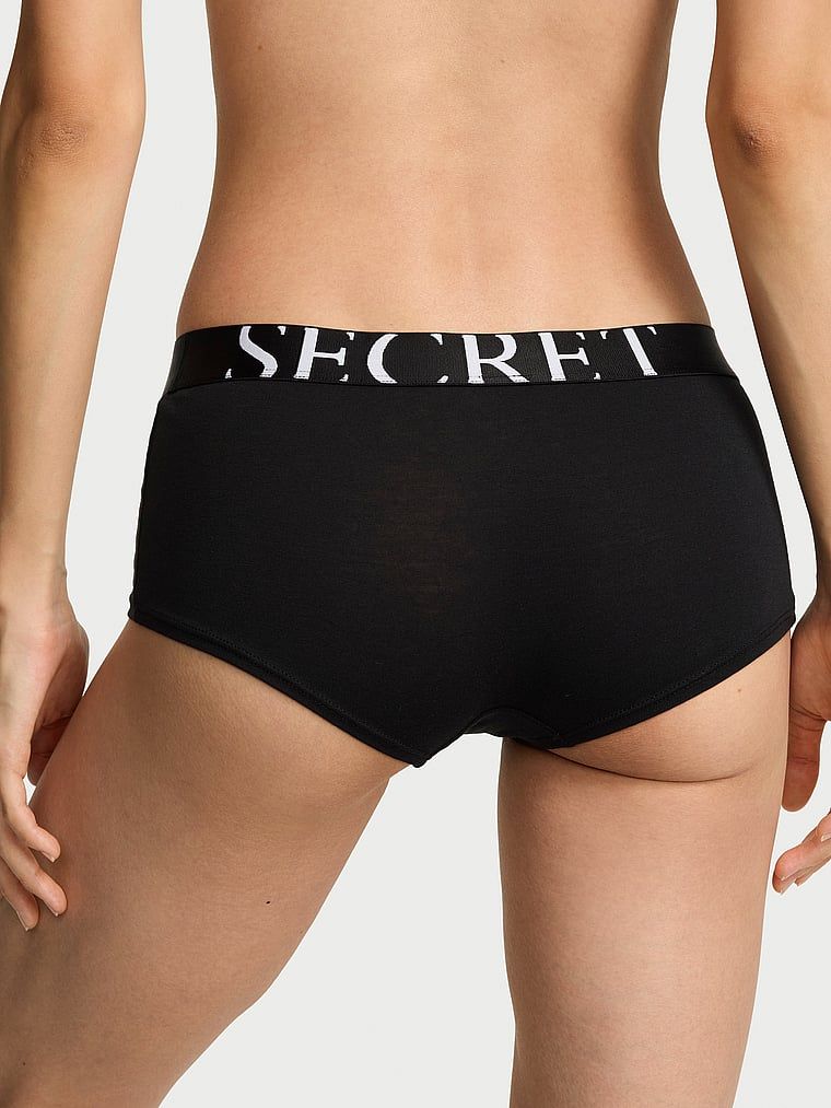 Logo Boyshorts s explodovaným Cotton. Produkt je černý a pochází z kolekce Cotton.
