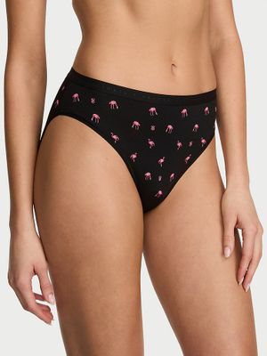 Victoria's Secret Strečové bavlněné kalhotky s vysokými nohavičkami