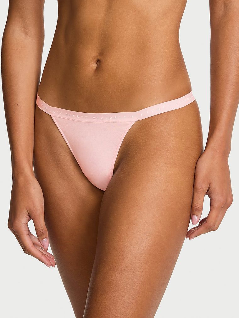 Victoria's Secret Kalhotky V-String z elastické bavlny