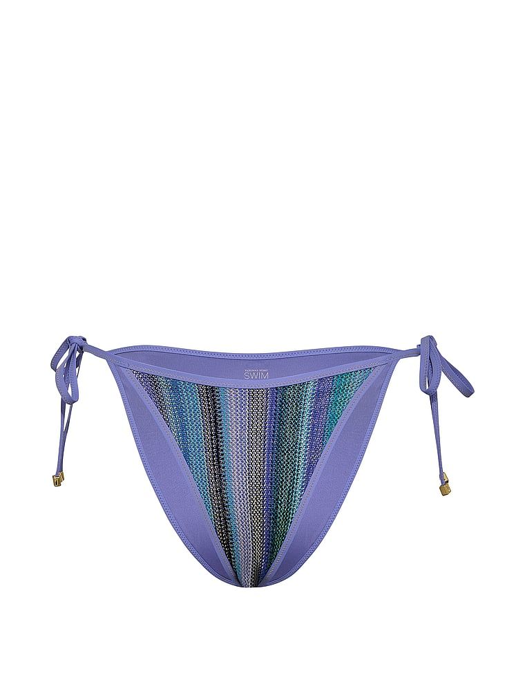 Třpytivé pruhy Cheeky bikinové spodní části. Produkt je vzorovaný a pochází z kolekce Victoria's Secret Swim.