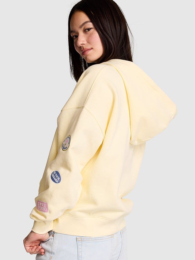 PINK Mikina Campus Fleece s kapucí na zip
